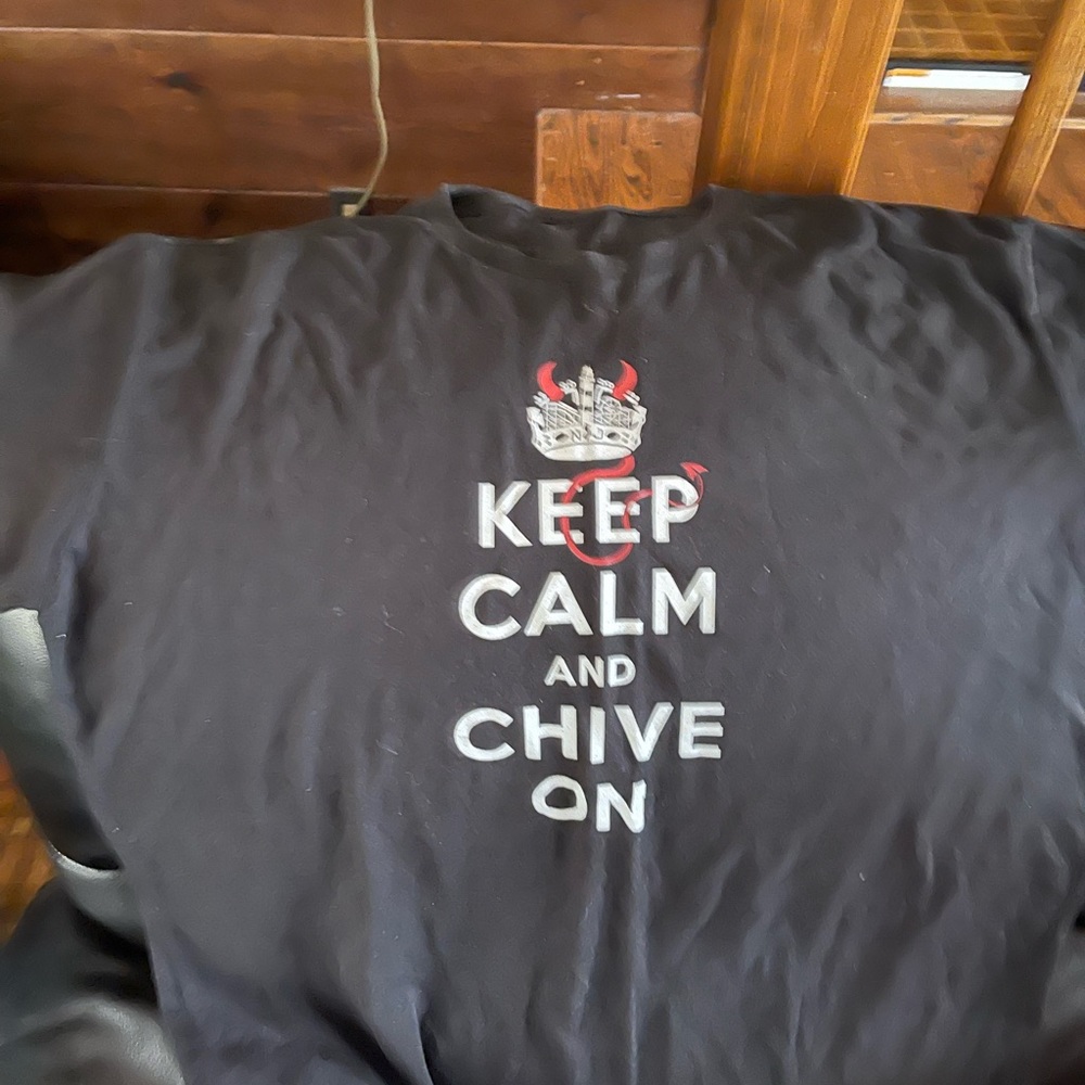 Chive logo, black tee size XXL